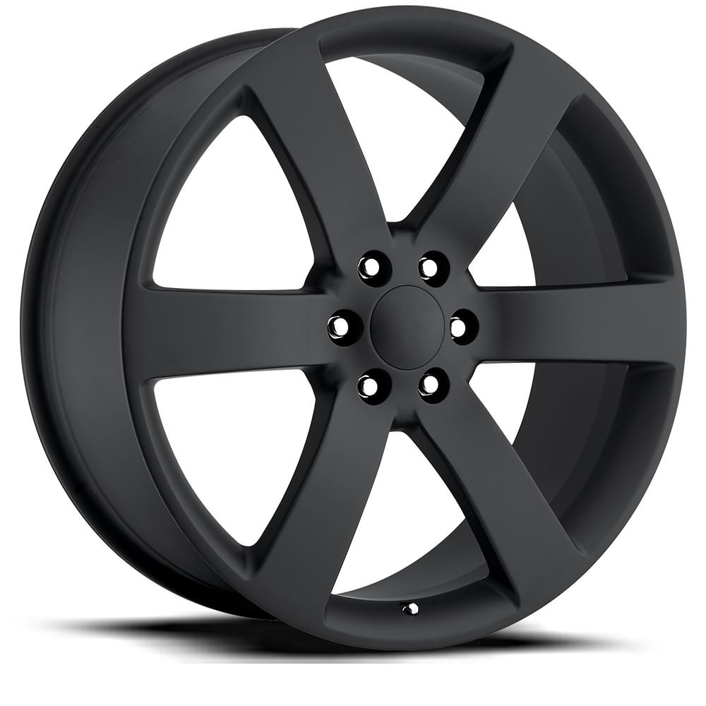 22X9 6X5.5 +22 HB 78.1 TBSS 1500 TAHOE SUBURBAN SATIN BLACK WITH CAP-SR1 Performance