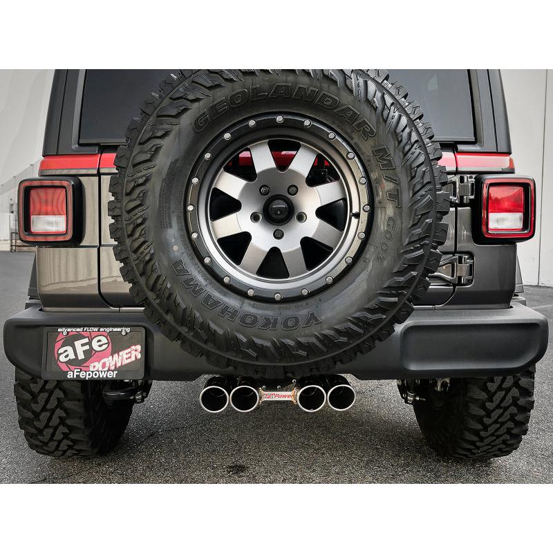 aFe Rebel Series 2.5in 304 SS Cat-Back Exhaust w/ Polished Tip 18-20 Jeep Wrangler (JL)-SR1 Performance