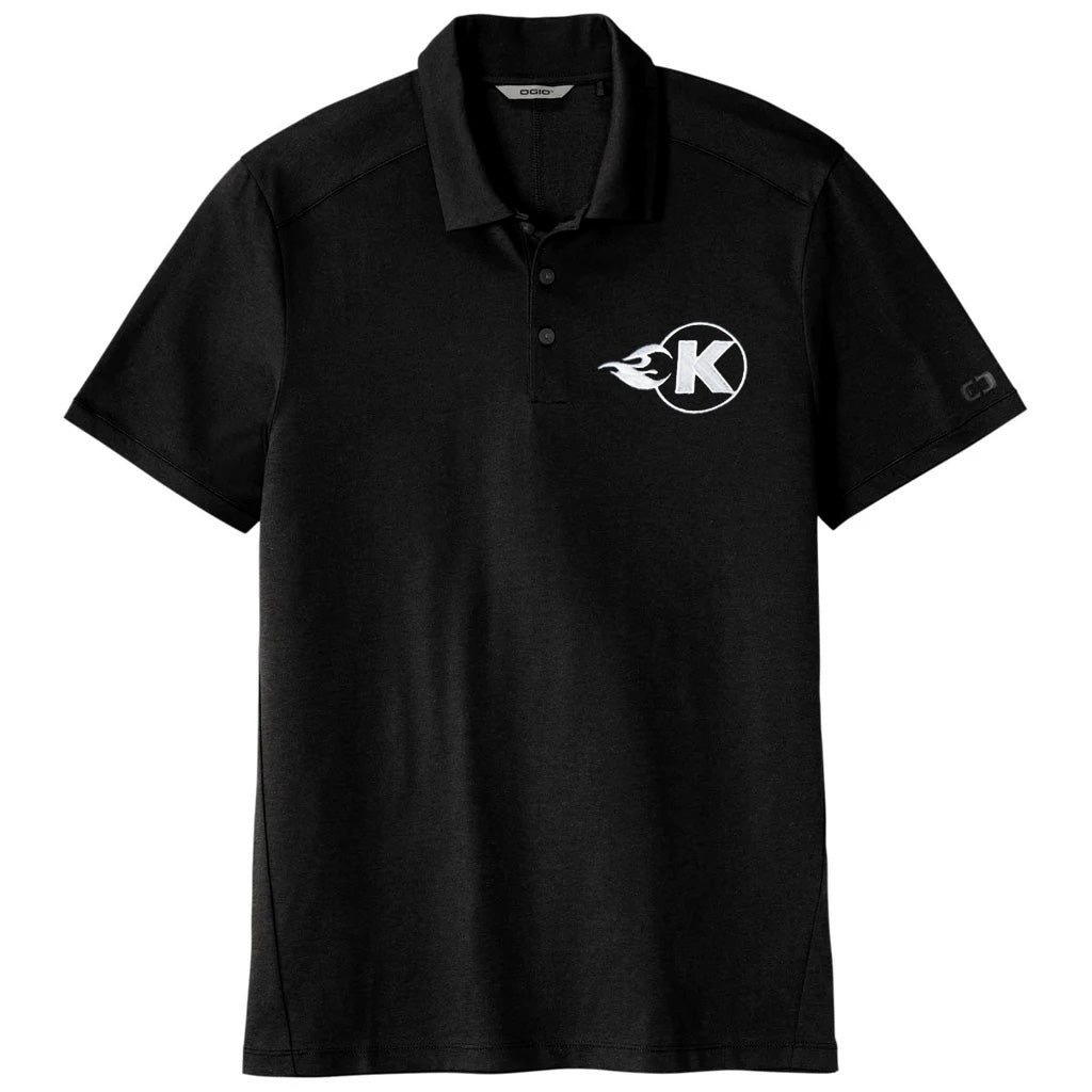 Black Polo with Silver K-Flame - M