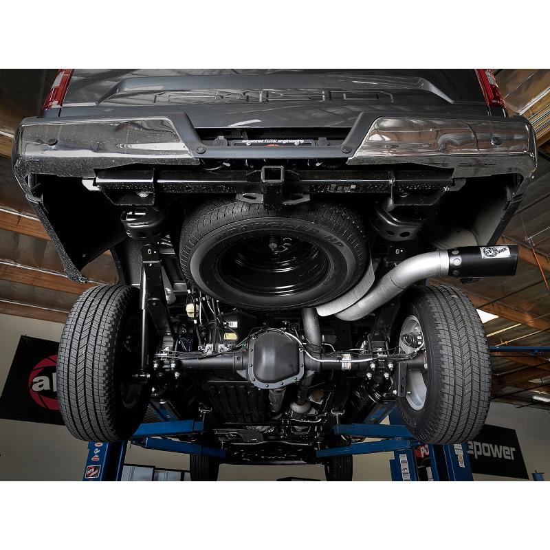 aFe Large Bore-HD 4in 409 SS DPF-Back Exh 18-19 Ford F-150 V6-3.0L (td) w/ Black Tip-SR1 Performance