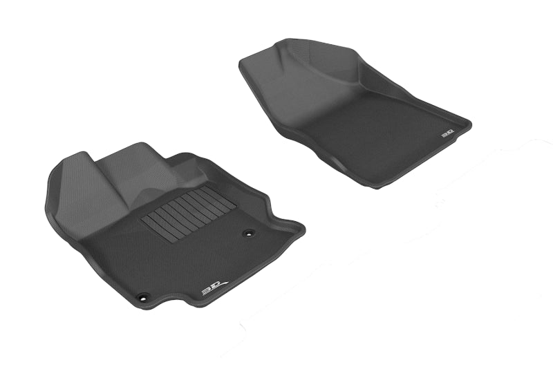 3D MAXpider 2012-2012 Toyota Venza Kagu 1st Row Floormat - Black-SR1 Performance