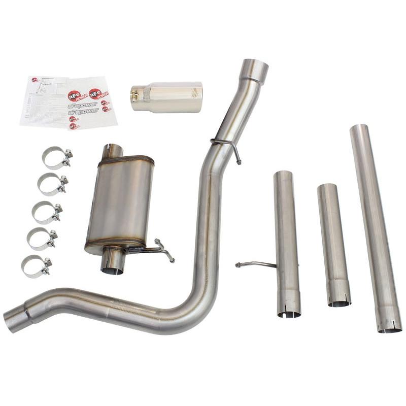 aFe MACHForce XP Exhaust 3in-3.5in SS Single Side Ext CB w/ Polish Tip 99-04 Ford F-250 V8 5.4L/6.8L-SR1 Performance