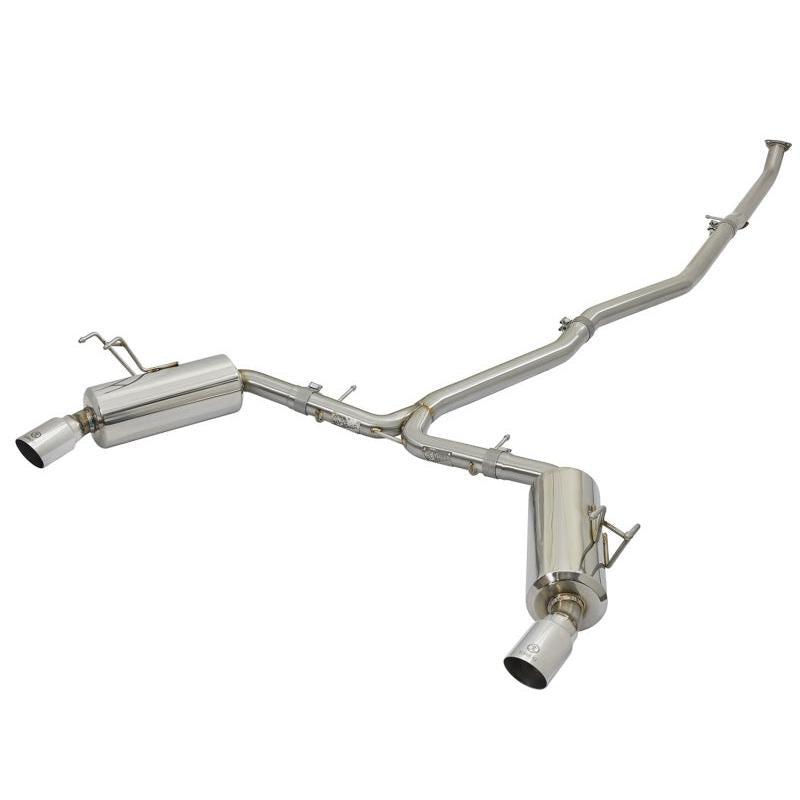 aFe POWER Takeda 16-17 Honda Civic I4-1.5L (t) 2.25-2.5in 304 SS CB Dual-Exit Exhaust Polish Tip-SR1 Performance