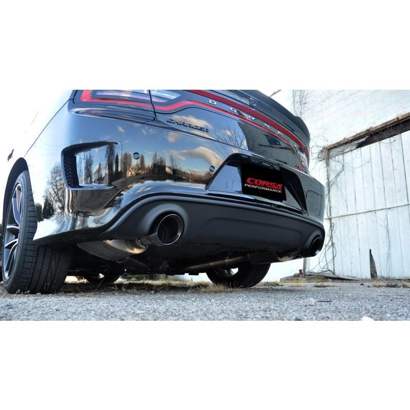 Corsa 2015-2023 Dodge Charger SRT/Scat Pack/R/T 6.4L Black Xtreme Cat-Back Exhaust-SR1 Performance