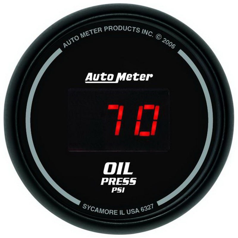 Autometer Black 0-100 psi Digital Oil Pressure Gauge-SR1 Performance