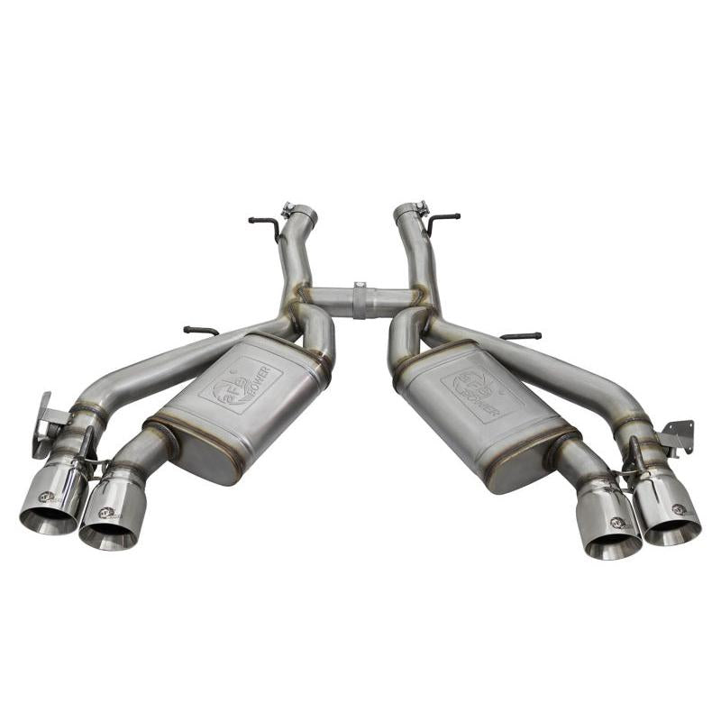 aFe MACHForce XP 3in 304 SS Axle-Back Dual Exhaust (NPP) w/ Polished Tips 16-17 Camaro SS V8-6.2L