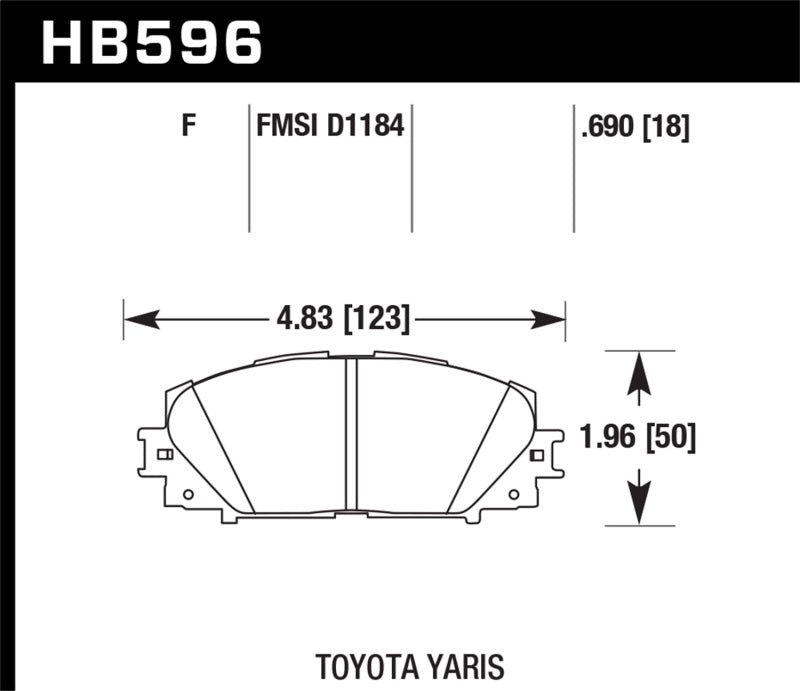 Hawk 07-16 Toyota Yaris HPS 5.0 Front Brake Pads-SR1 Performance