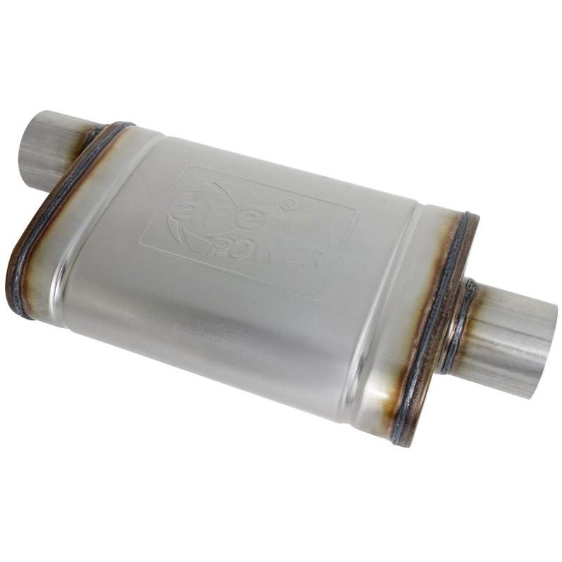 aFe MACHForce XP SS Muffler 3in Center Inlet / 3in Outlet 9in L x 4in W x 14in Body