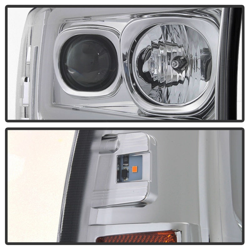 Spyder 99-04 Ford F-250 Super Duty Light Bar Projector Headlights - Chrome (PRO-YD-FF25099V2-LB-C)-SR1 Performance