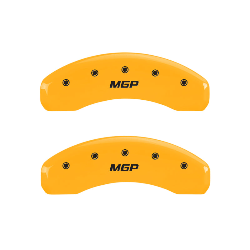 MGP 56003SMGPYL Yellow Caliper Covers for Tesla Model S - Front & Rear Engraved Set