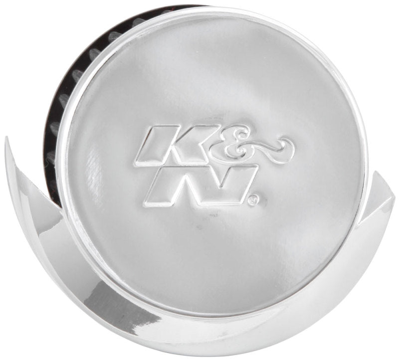 K&N 1.5in Flange ID x 3in OD x 2.5in Height Clamp On Crankcase Vent Filter-SR1 Performance