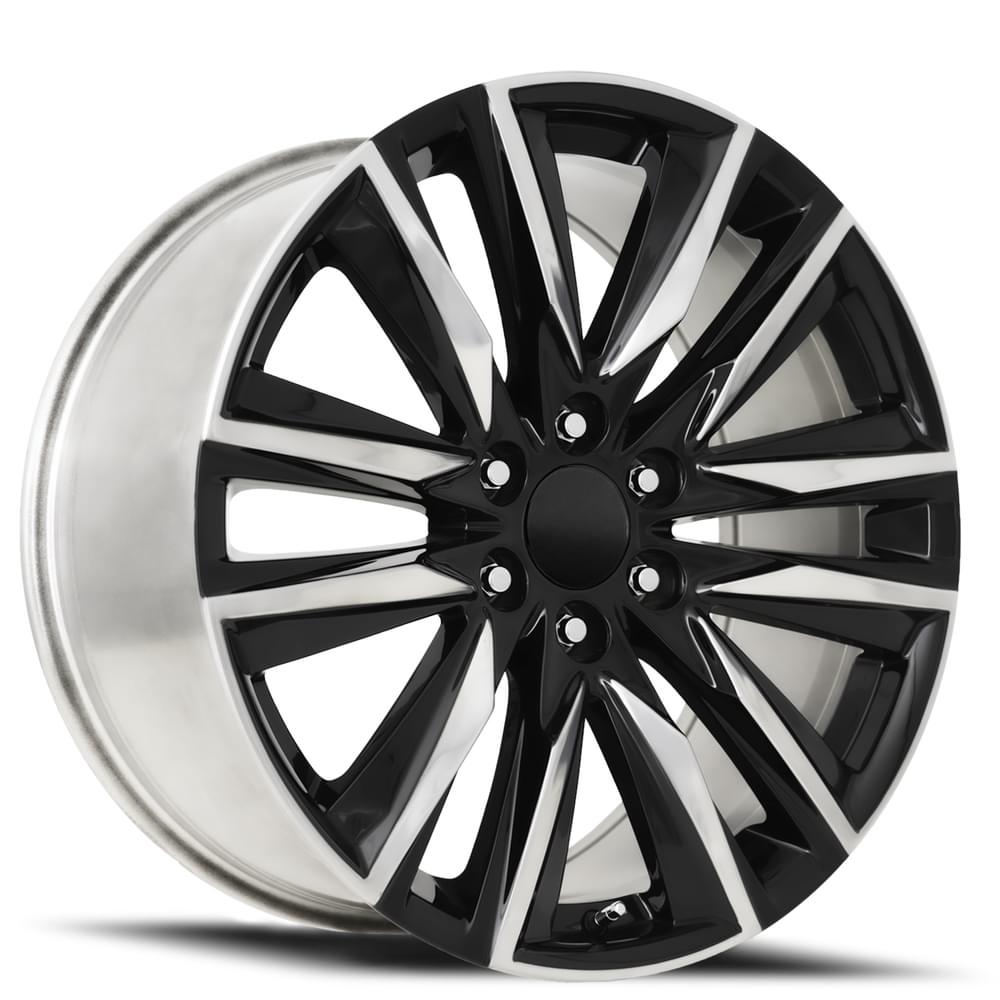 FR 90 – ESCALADE SPORT REPLICA WHEELS – GLOSS BLACK POLISHED ACCENTS