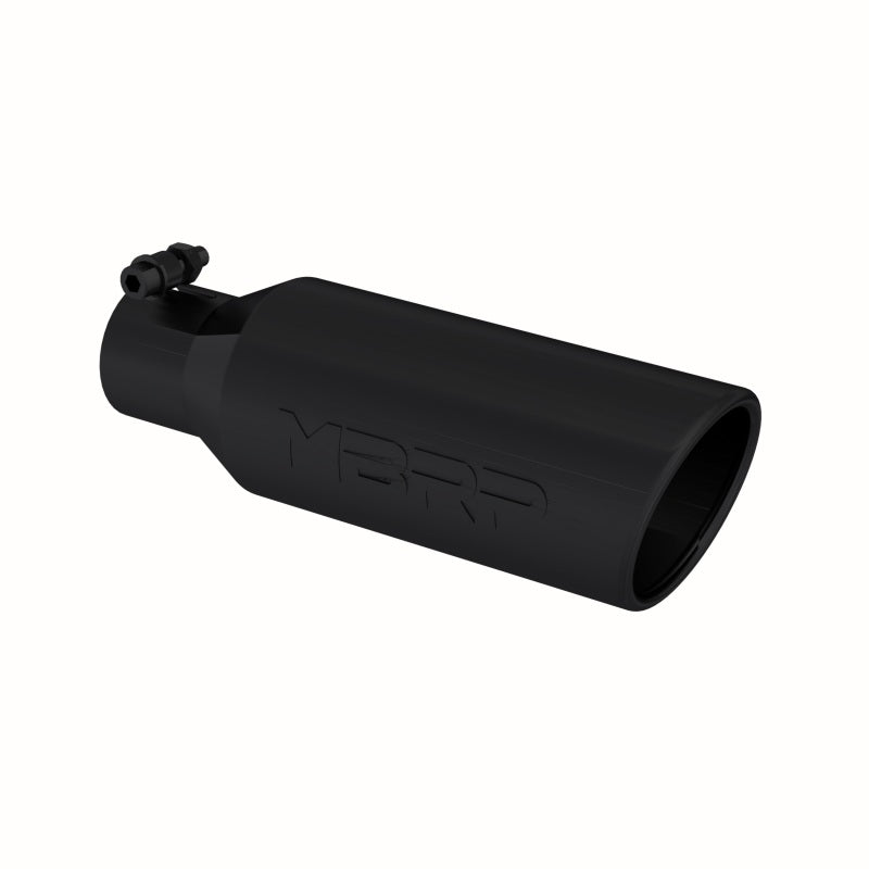 MBRP Universal Tip 4in O.D. Angled Rolled End 2.5in inlet 12in length Black-SR1 Performance