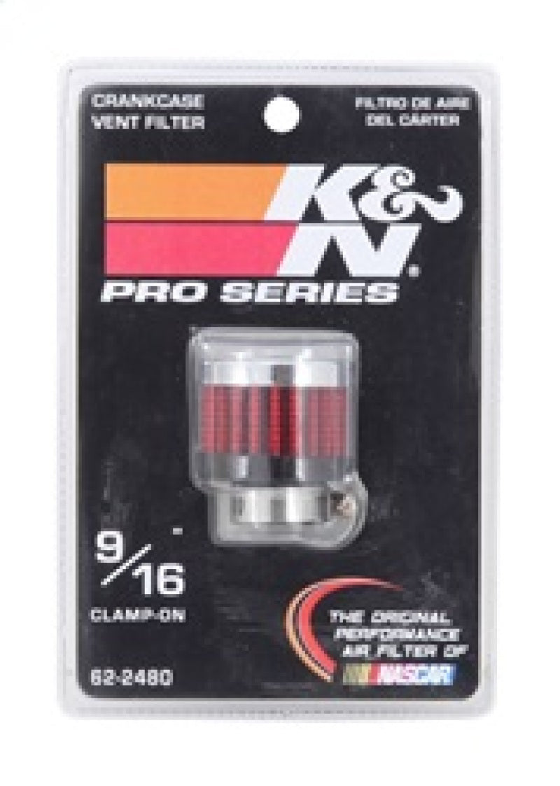 K&N Rubber Base Crankcase Vent Filter - 0.55in Flange ID 1.375in OD 1.125in Height-SR1 Performance