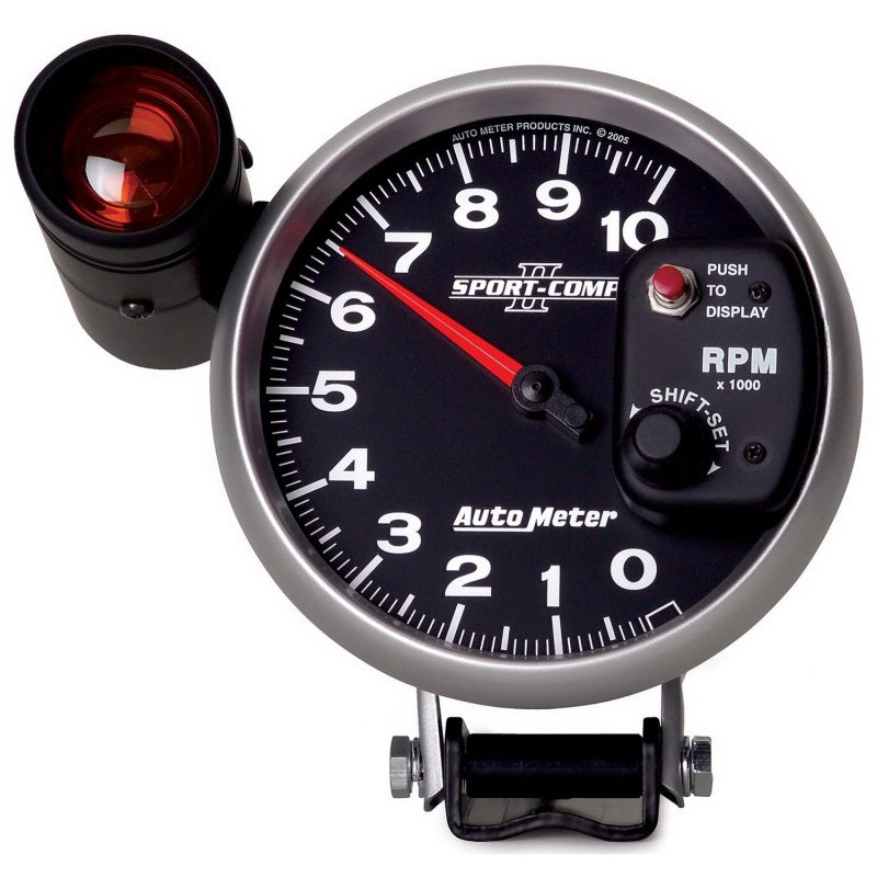 Autometer Sport-Comp II 5 inch 0-10000 RPM Pedestal Mount Tachometer Shift-Lite-SR1 Performance