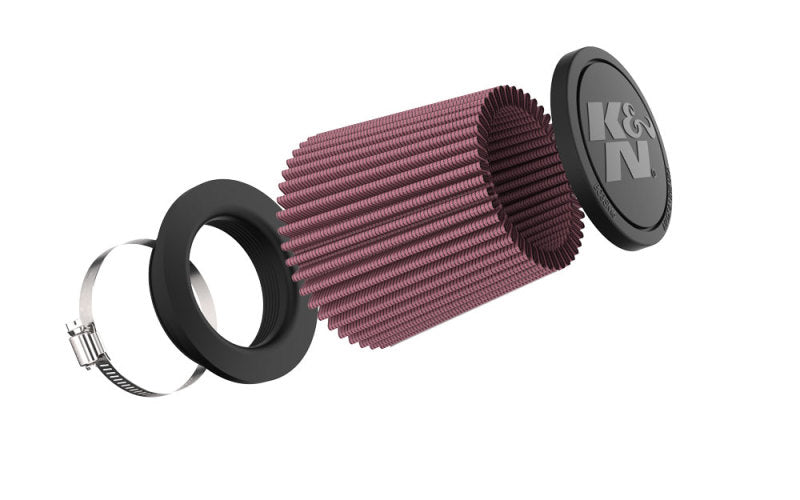 K&N Universal Clamp-On Air Filter 3in FLG /4 1/2in B / 3 1/2in T / 4 3/8in H-SR1 Performance