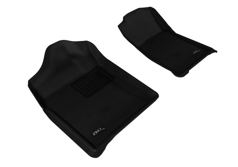 3D MAXpider 2007-2013 Chevrolet/GMC Silverado/Sierra Regular Cab Kagu 1st Row Floormat - Black-SR1 Performance