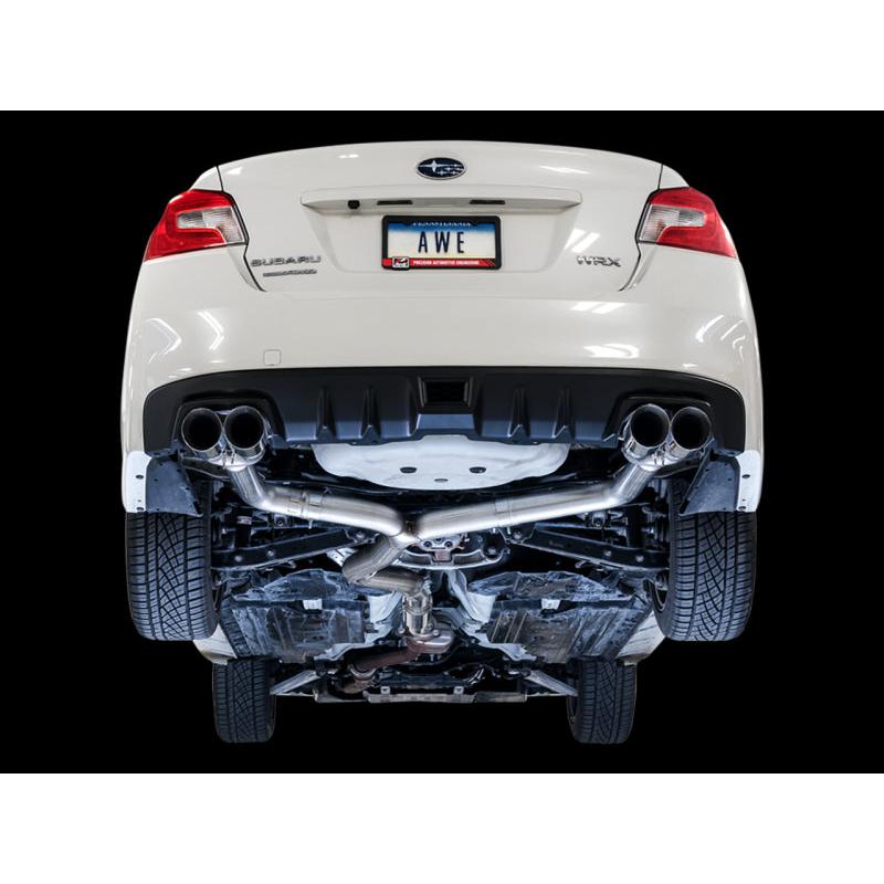 AWE Tuning Subaru WRX/STI VA/GV Sedan Track Edition Exhaust - Diamond Black Tips (102mm)