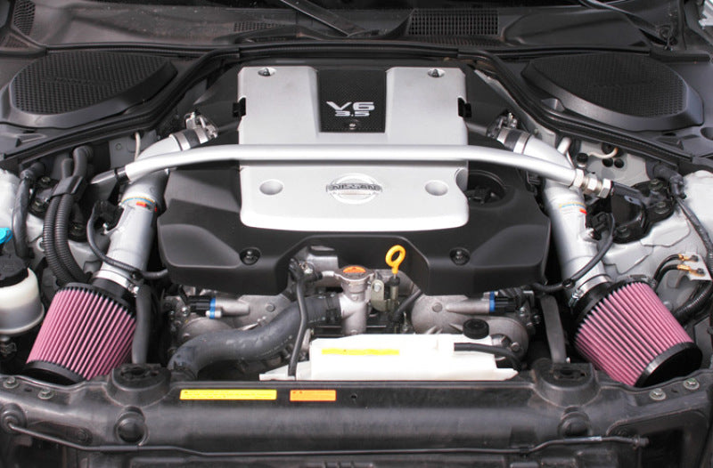 K&N 07-08 350z Dual Silver Typhoon Short Ram Intake-SR1 Performance