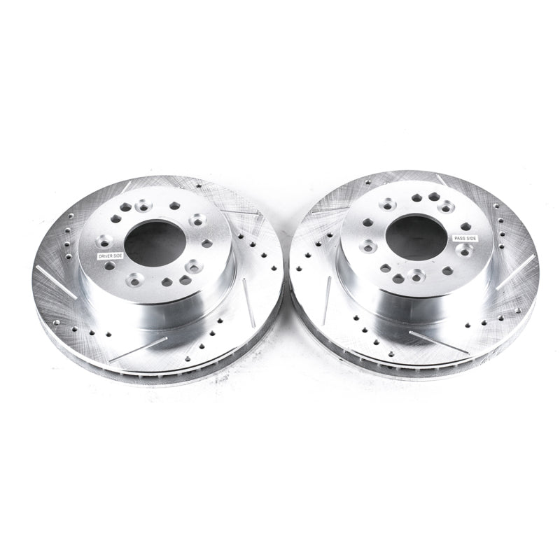 Power Stop 63-82 Chevrolet Corvette Rear Evolution Drilled & Slotted Rotors - Pair-SR1 Performance