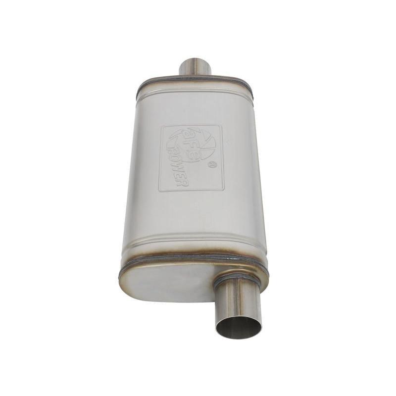 aFe MACHForce XP SS Muffler 2.5in Center Inlet / 2.5in Offset Outlet 18in L x 9in W x4in H Body-SR1 Performance