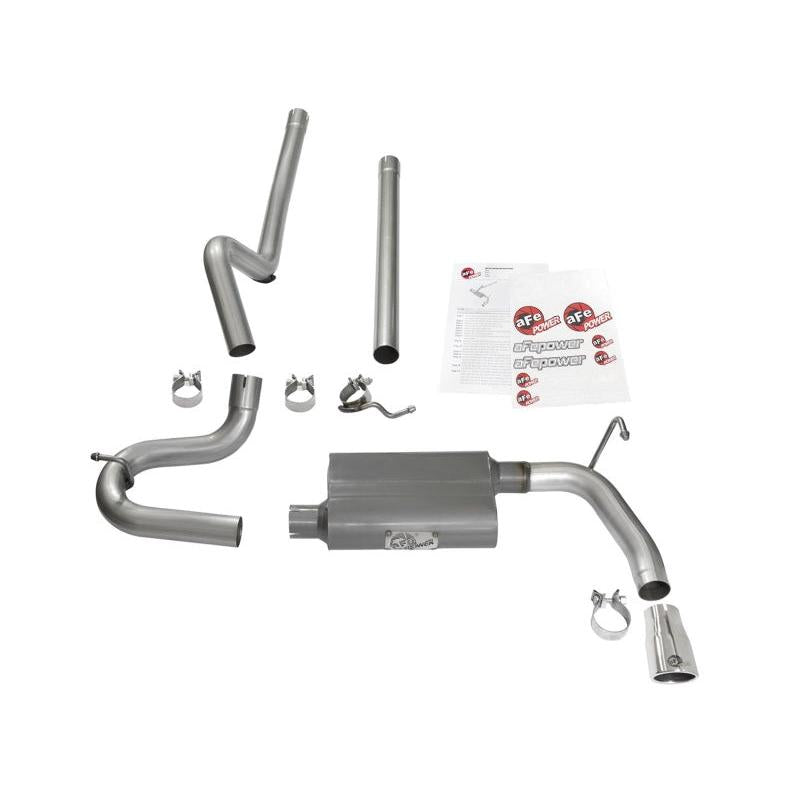 aFe Scorpion 2-1/2in Aluminized Steel Cat Back Exhaust 07-17 Jeep Wrangler V6-3.6/3.8L (4 Dr)-SR1 Performance