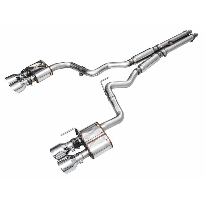 AWE 2024 Ford Mustang Dark Horse S650 RWD SwitchPath Catback Exhaust w/ Quad Chrome Silver Tips