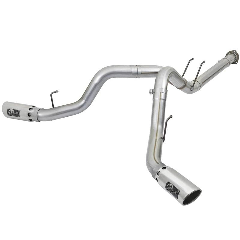 aFe ATLAS 4in DPF-Back Alum Steel Exhaust System w/Polished Tip 2017 Ford Diesel Trucks V8-6.7L (td)