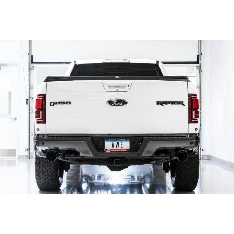 AWE Tuning 2017+ Ford Raptor 0 FG Performance Exhaust System - w/ Diamond Black Tips