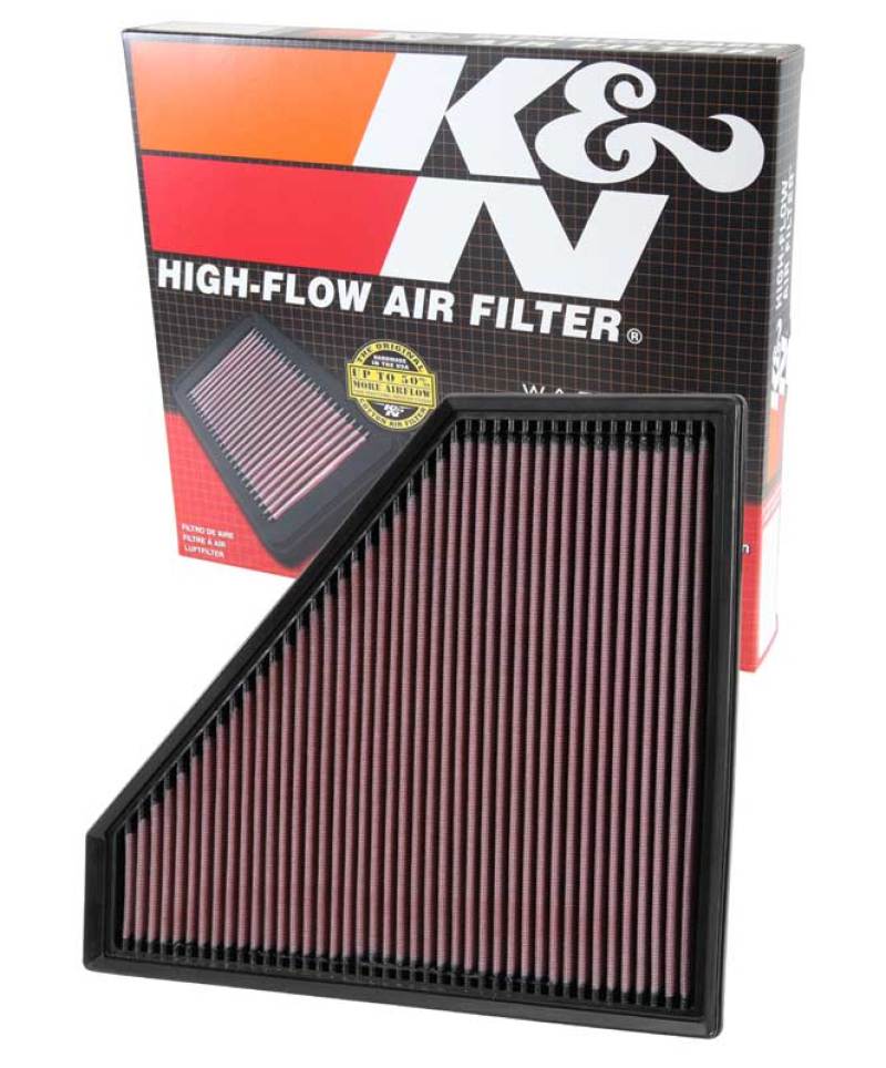 K&N Replacement Panel Air Filter 12.313in OS L x 10.313in OS W x 1.188in H for 13-14 Cadillac ATS-SR1 Performance