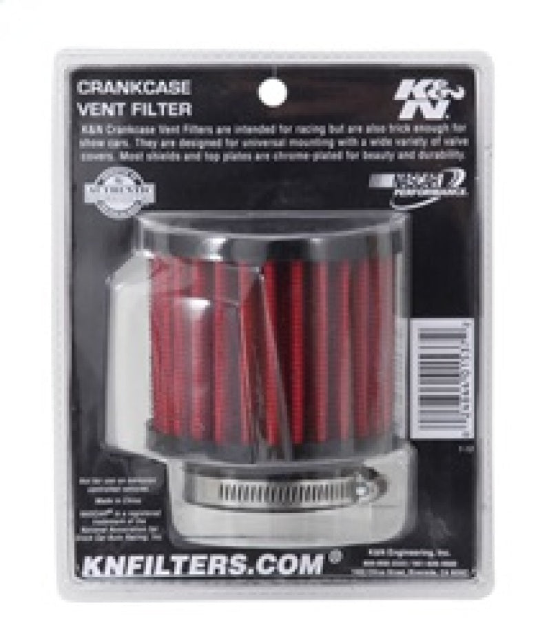 K&N 1.75 inch Vent 3 inch D 2.5 inch H Air Filter - Rubber Top-SR1 Performance