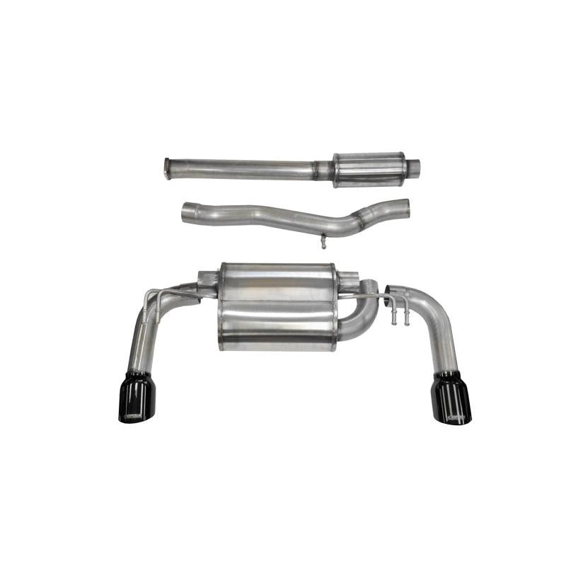 Corsa 2008-2015 Mitsubishi Lancer Evolution X Sedan 2.0L Black Sport Dual Rear Cat-Back Exhaust