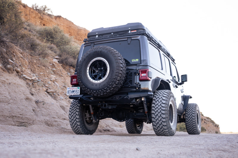 DV8 Offroad Spec Series Rear Bumper for 2018-2023 Jeep Wrangler JL - High Clearance Rock Crawling Bumper with D-Ring Mounts and Trail Lighting