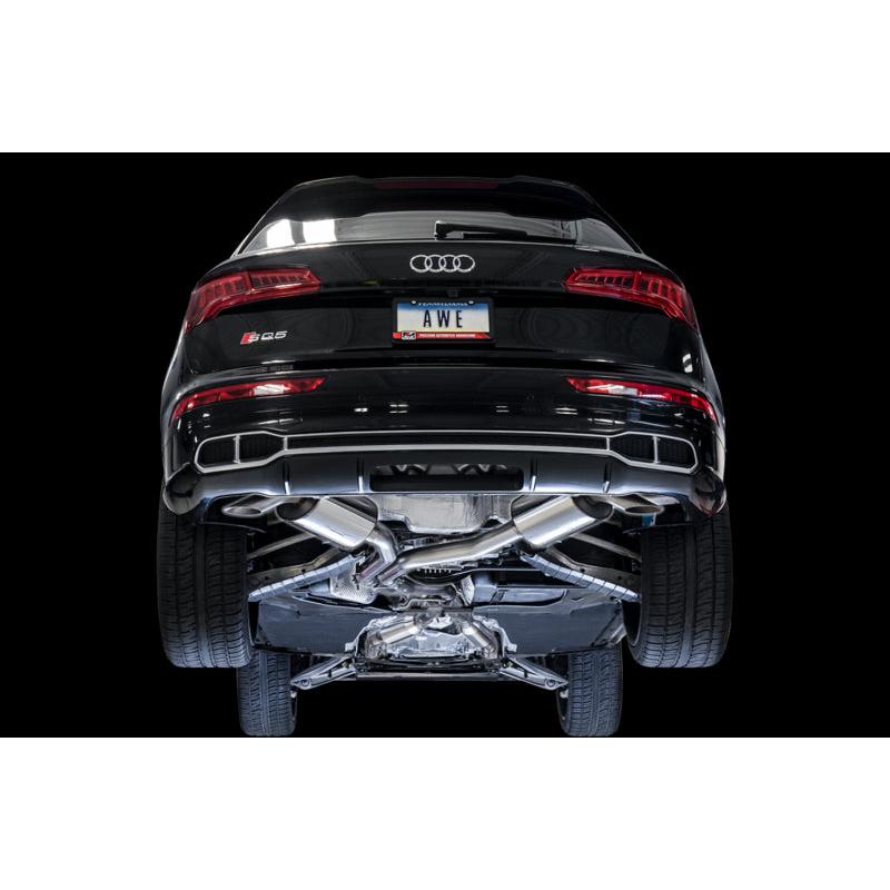 AWE Tuning Audi B9 SQ5 Resonated Touring Edition Cat-Back Exhaust - No Tips (Turn Downs)