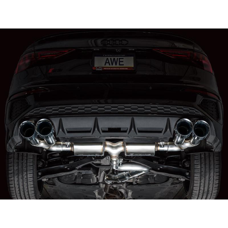 AWE 22-24 Audi 8Y S3 Touring Edition Exhaust - Chrome Silver Tips