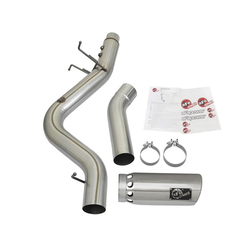 aFe LARGE BORE HD 5in 409-SS DPF-Back Exhaust w/Polished Tip 2017 GM Duramax V8-6.6L (td) L5P