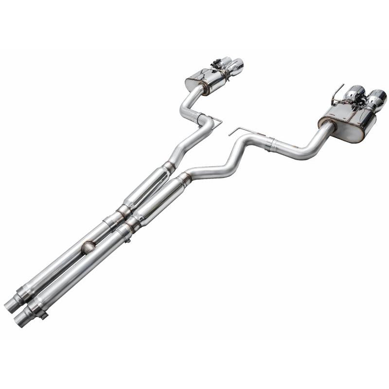 AWE 2024 Ford Mustang GT Fastback S650 RWD SwitchPath Catback Exhaust w/ Quad Chrome Silver Tips