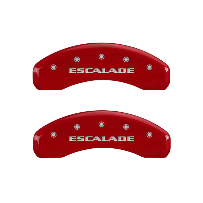 MGP 4 Caliper Covers Engraved Front & Rear Escalade Red finish silver-SR1 Performance
