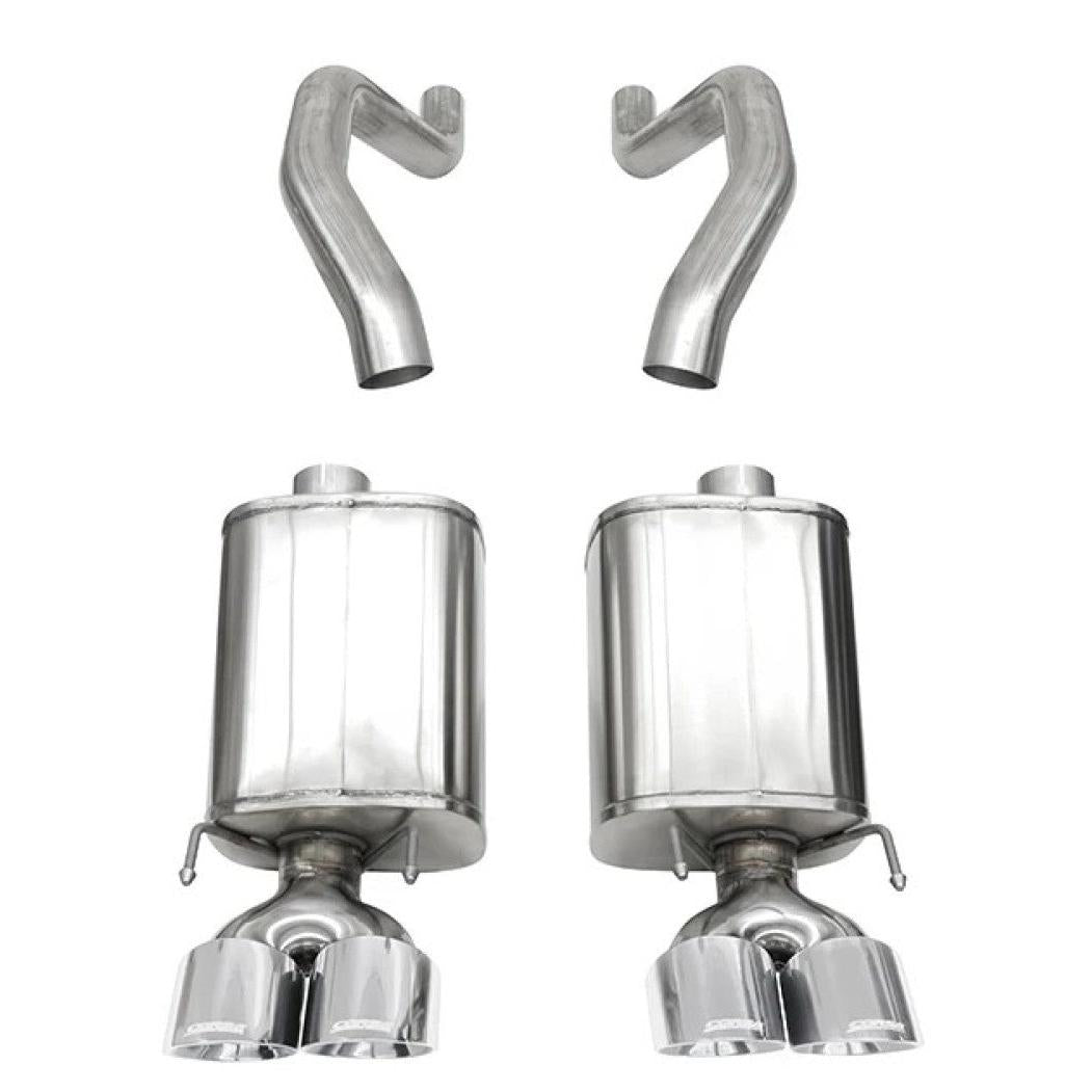 Corsa 06-13 Chevy Corvette C6 Z06 7.0L / 09-13 ZR1 6.2L Polished AxleBack Exhaust w/4.5in Twin Tips-SR1 Performance