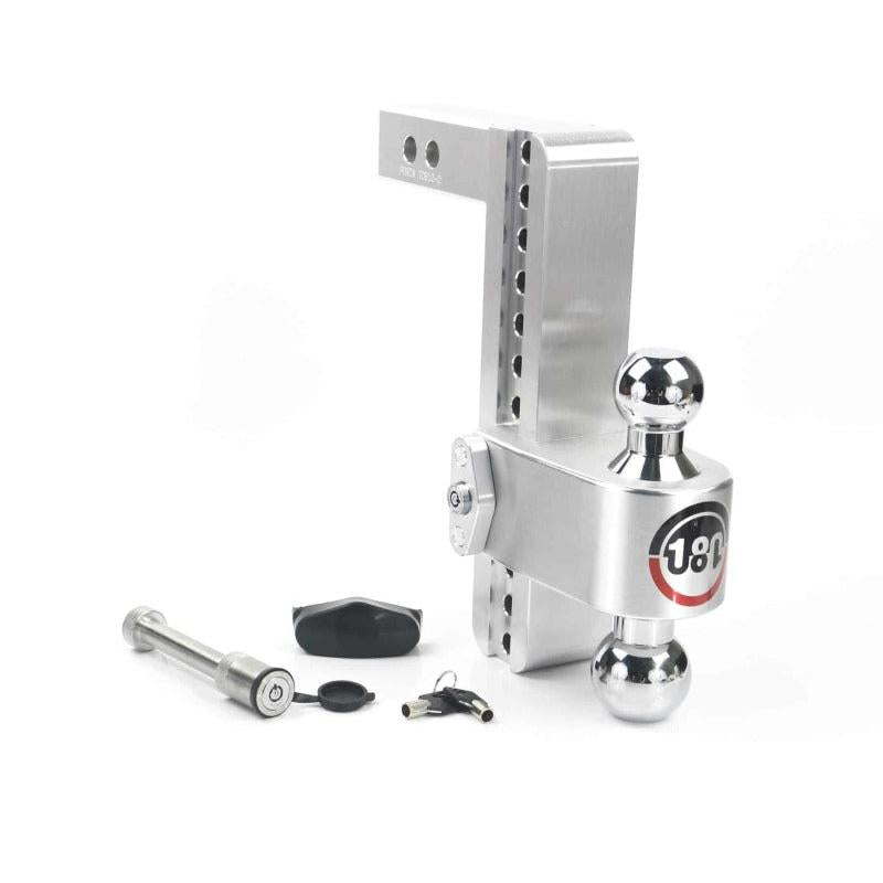 Weigh Safe 180 Hitch with 10-Inch Drop and 2-Inch Shank - Aluminum, 10K/12.5K GTWR, Model CTB10-2-KA