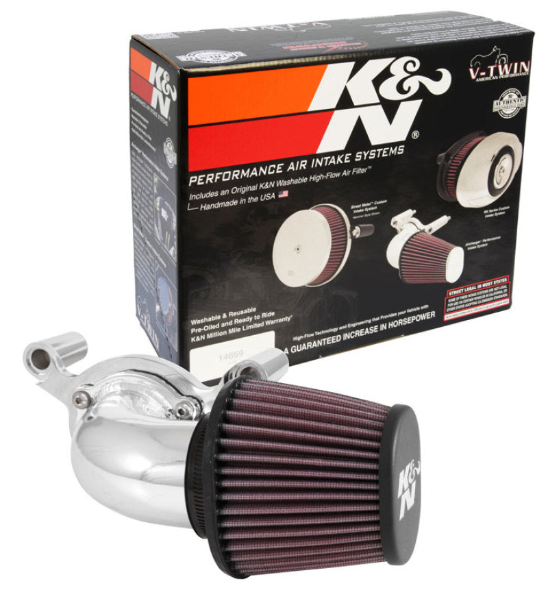 K&N 01-15 Harley-Davidson Touring 96 / 103 / 08-15 Bright Aircharger Performance Intake-SR1 Performance