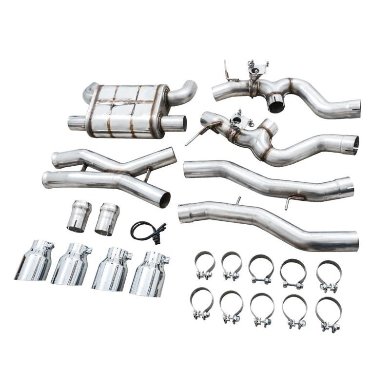 AWE SwitchPath Catback Exhaust for BMW G8X M3/M4 - Chrome Silver Tips