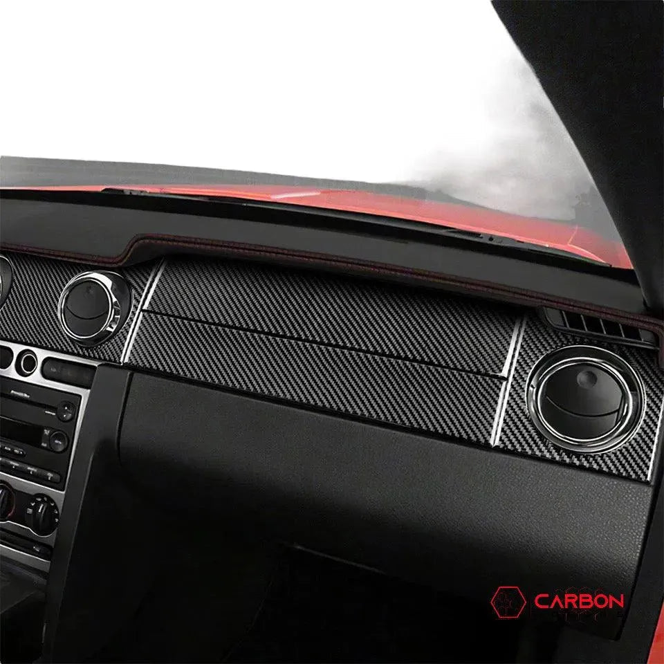 [6pcs] Real Carbon Fiber Dash Overlay Mustang 2005-2009 - carbonaddons Carbon Fiber Parts, Accessories, Upgrades, Mods