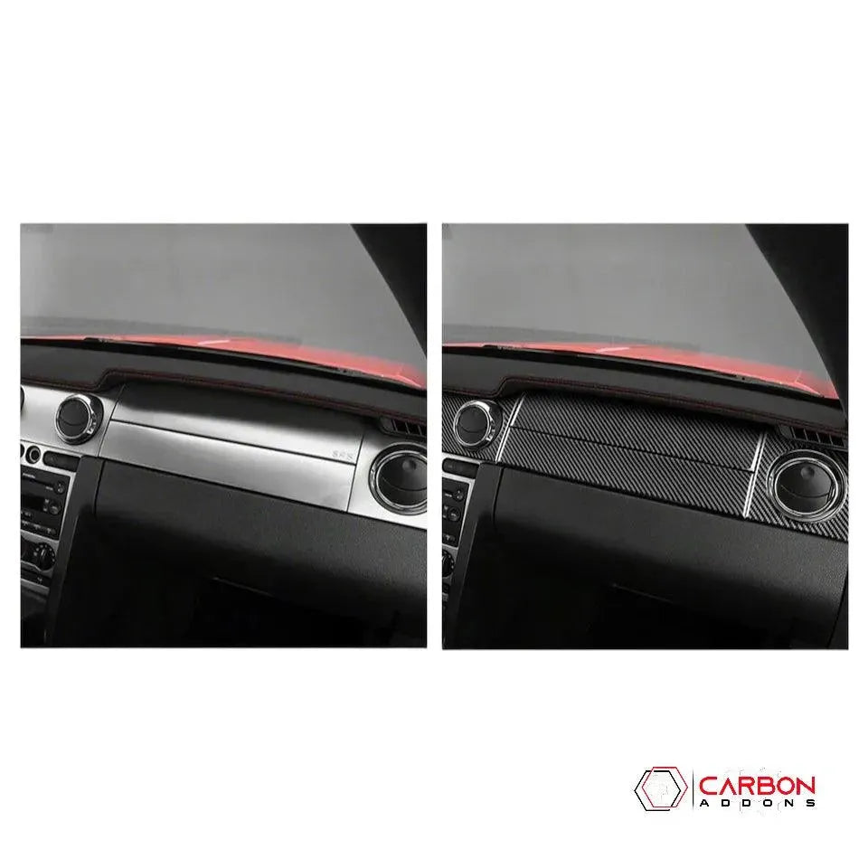 [6pcs] Real Carbon Fiber Dash Overlay Mustang 2005-2009 - carbonaddons Carbon Fiber Parts, Accessories, Upgrades, Mods