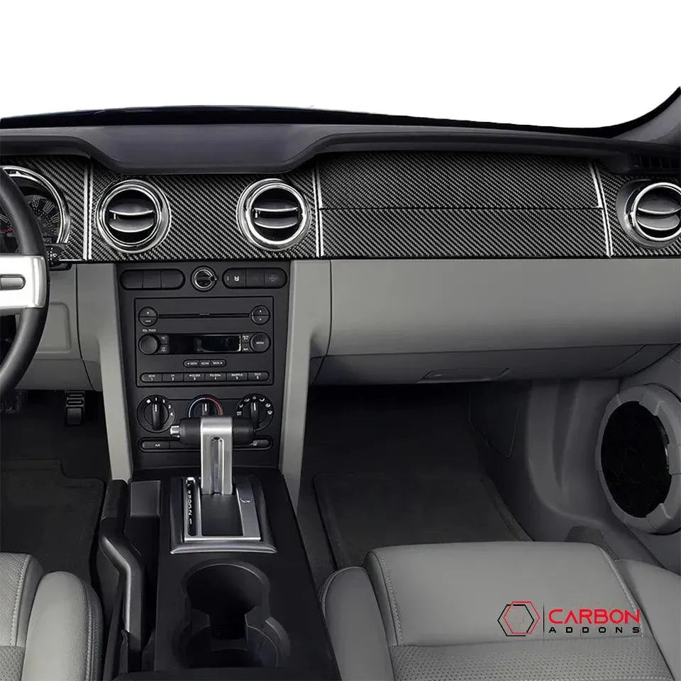 [6pcs] Real Carbon Fiber Dash Overlay Mustang 2005-2009 - carbonaddons Carbon Fiber Parts, Accessories, Upgrades, Mods