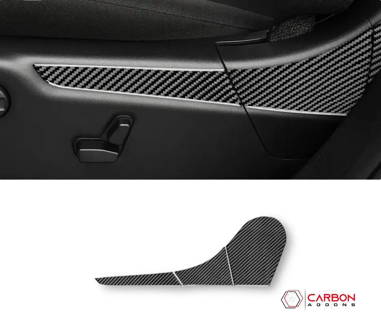 [6pcs] Real Carbon Fiber Front Seat Side Trim Overlay for 2011-2020 Dodge Durango - carbonaddons Carbon Fiber Parts, Accessories, Upgrades, Mods