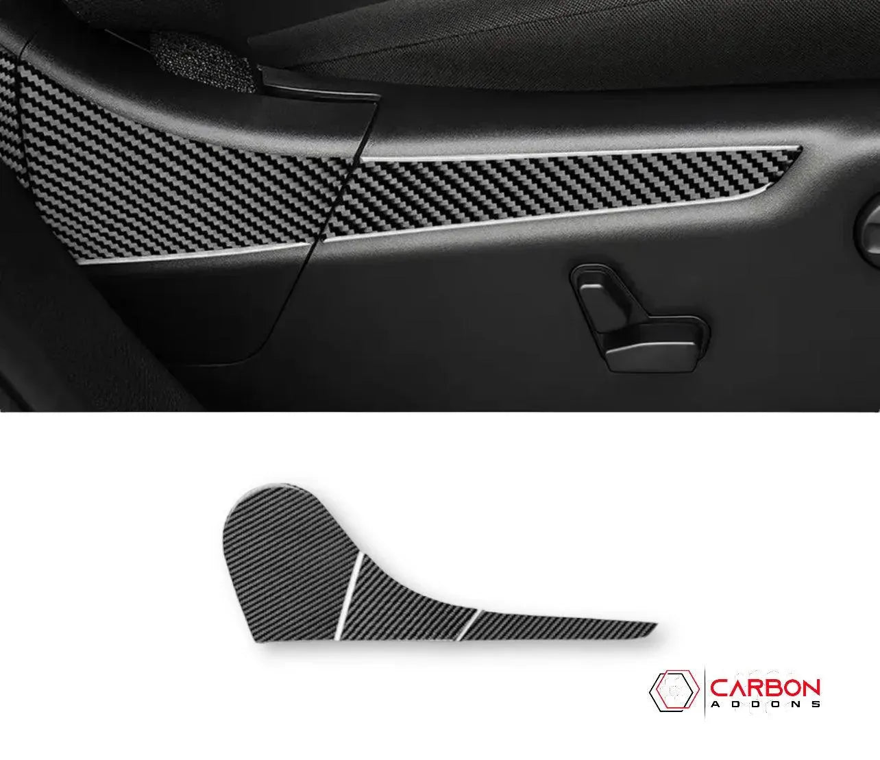[6pcs] Real Carbon Fiber Front Seat Side Trim Overlay for 2011-2020 Dodge Durango - carbonaddons Carbon Fiber Parts, Accessories, Upgrades, Mods