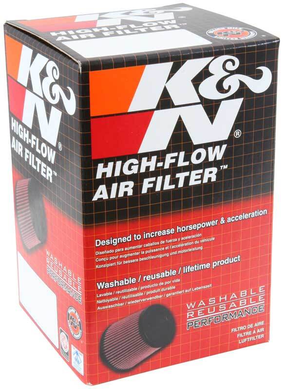 K&N Universal Clamp-On Air Filter - 2 1/4in 10 DEG FLG 3 1/2in OD 6in H-SR1 Performance