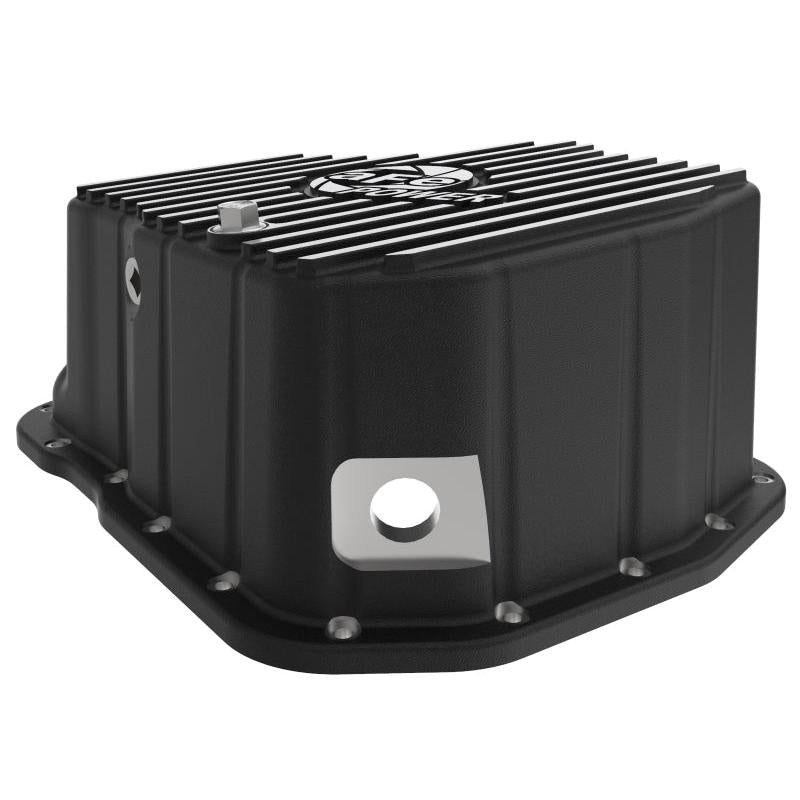 aFe POWER GM Diesel Trucks 01-10 V8-6.6L (td) Pro Series Engine Oil Pan Black w/ Machined Fins-SR1 Performance