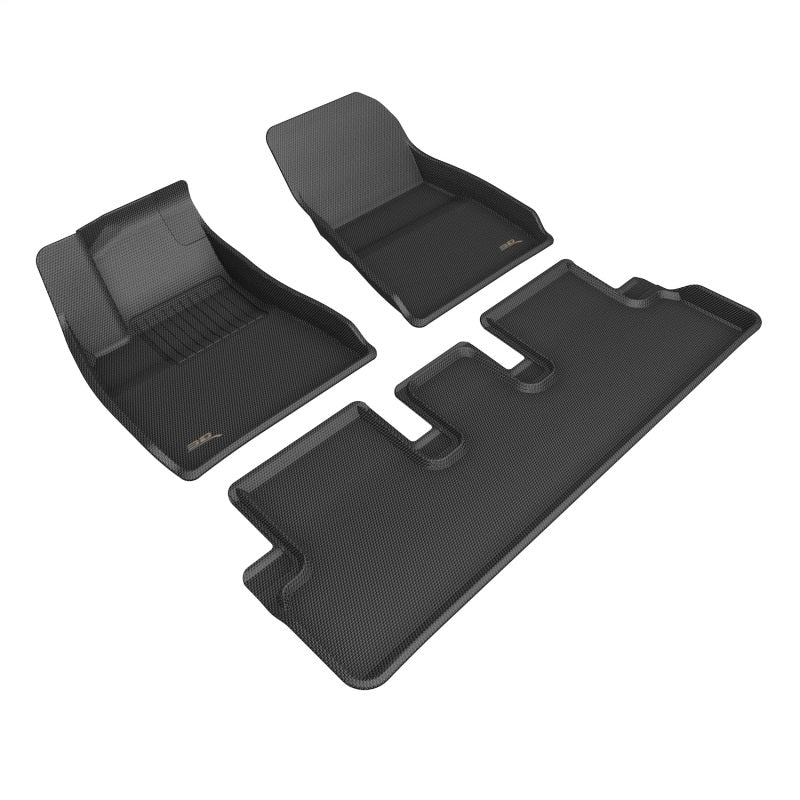 3D MAXpider 2024 Tesla Model 3 Kagu 1st & 2nd Row Floormat - Black-SR1 Performance